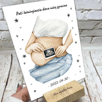 Personalizuota nėščiųjų echoskopijos tyrimo nuotrauką, stiklinis posteris ECH-001  Stiklas -  dovanokis.lt