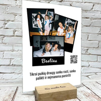 Personalizuotas "Besties" kūrinys ant stiklo su jūsų nuotrauka ir tekstu  Stiklas -  dovanokis.lt