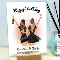 Personalizuotos gimtadienio merginos iliustraciją ant stiklo  Stiklas -  dovanokis.lt