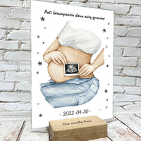 Personalizuota nėščiųjų echoskopijos tyrimo nuotrauką, stiklinis posteris ECH-001  Stiklas -  dovanokis.lt