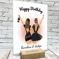 Personalizuotos gimtadienio merginos iliustraciją ant stiklo  Stiklas -  dovanokis.lt