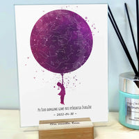 Personalizuotas vaikiškas žvaigždžių žemėlapis mergaitei 2, stiklinis posteris  Stiklas -  dovanokis.lt