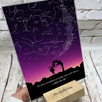 Personalizuotas žvaigždžių žemėlapis, stiklinis posteris. DVNS-002A  Stiklas -  dovanokis.lt