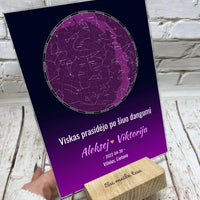 Personalizuotas žvaigždžių žemėlapis, stiklinis posteris. DVNS-022  Stiklas -  dovanokis.lt