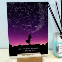 Personalizuotas žvaigždžių žemėlapis, stiklinis posteris. DVNS-002B  Stiklas -  dovanokis.lt
