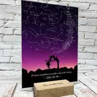 Personalizuotas žvaigždžių žemėlapis, stiklinis posteris. DVNS-002A  Stiklas -  dovanokis.lt