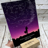 Personalizuotas žvaigždžių žemėlapis, stiklinis posteris. DVNS-002B  Stiklas -  dovanokis.lt