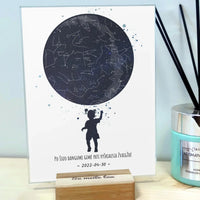 Personalizuotas vaikiškas žvaigždžių žemėlapis mergaitei, stiklinis posteris  Stiklas -  dovanokis.lt