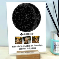 Personalizuotas žvaigždžių žemėlapis, stiklinis posteris. DVNS-026  Stiklas -  dovanokis.lt