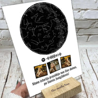 Personalizuotas žvaigždžių žemėlapis, stiklinis posteris. DVNS-026  Stiklas -  dovanokis.lt