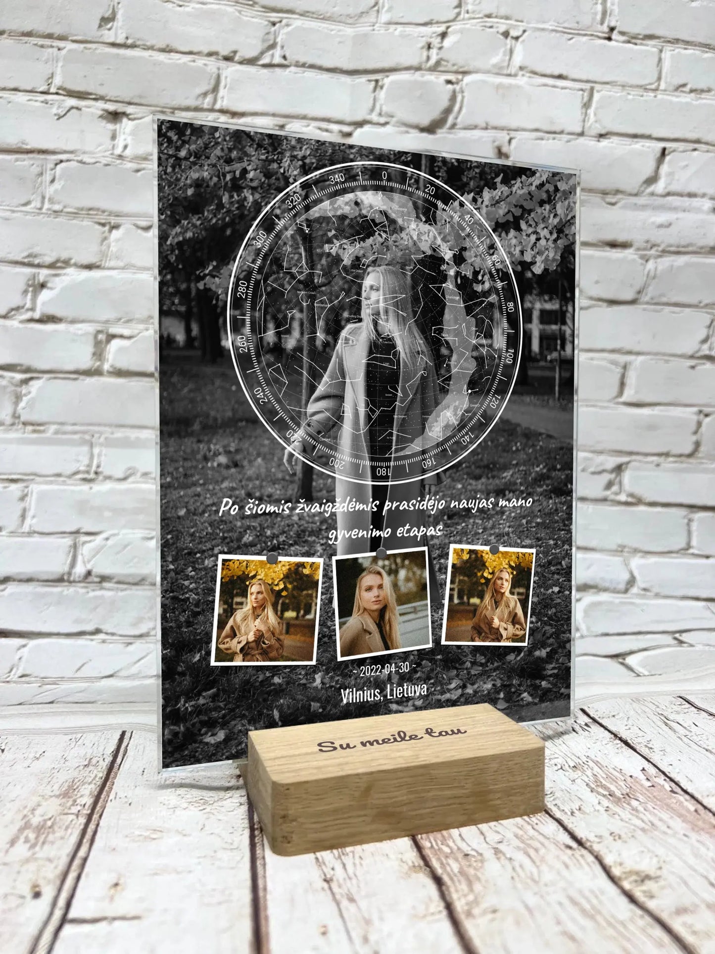 Personalizuotas žvaigždžių žemėlapis, stiklinis posteris. DVNS-027  Stiklas -  dovanokis.lt