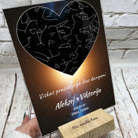 Personalizuotas žvaigždžių žemėlapis, stiklinis posteris. DVNS-011A  Stiklas -  dovanokis.lt