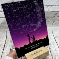 Personalizuotas žvaigždžių žemėlapis, stiklinis posteris. DVNS-002C  Stiklas -  dovanokis.lt