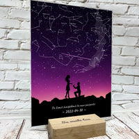 Personalizuotas žvaigždžių žemėlapis, stiklinis posteris. DVNS-002C  Stiklas -  dovanokis.lt