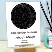 Personalizuotas žvaigždžių žemėlapis, stiklinis posteris. DVNS-018  Customizer -  dovanokis.lt