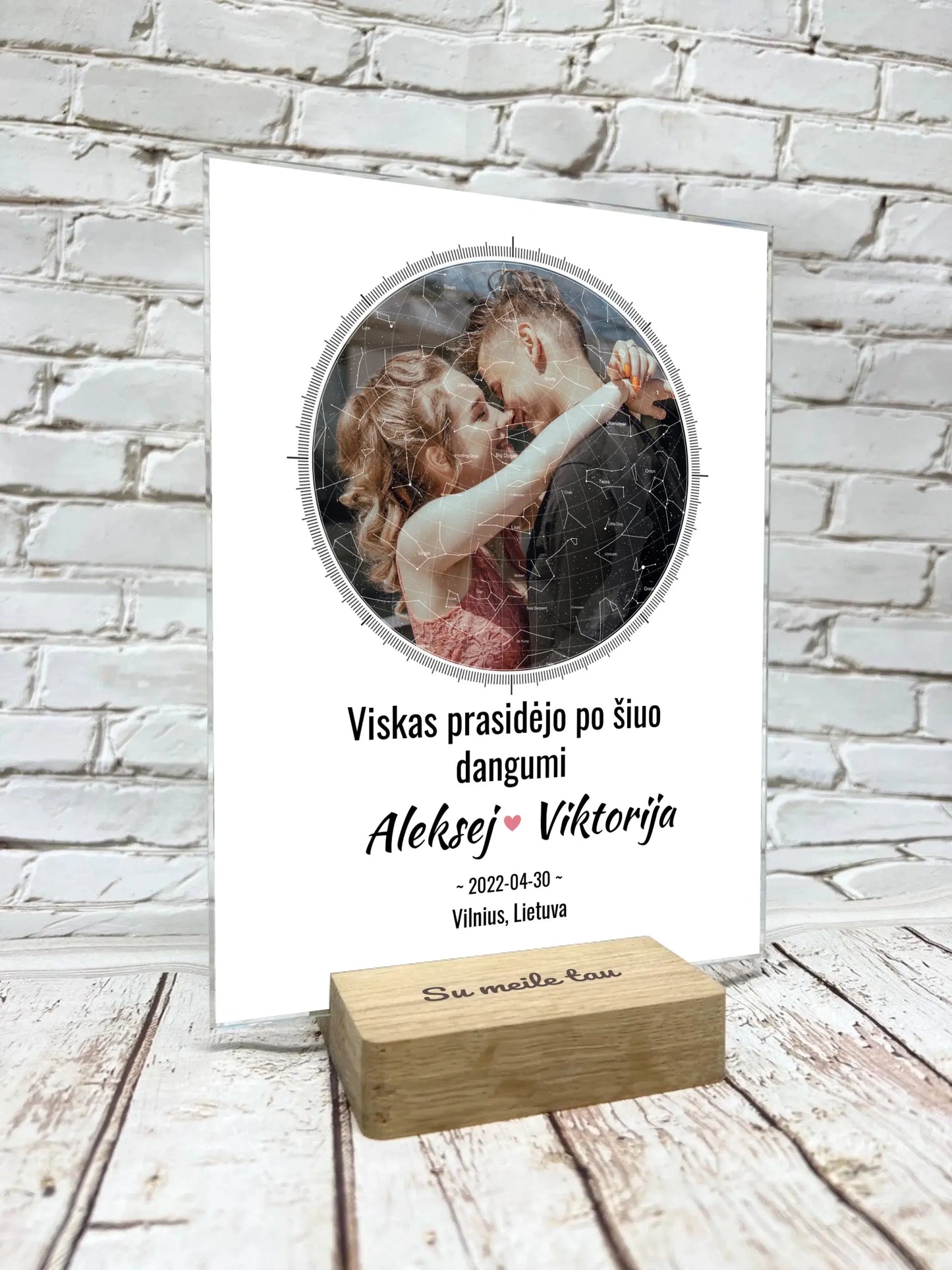 Personalizuotas žvaigždžių žemėlapis, stiklinis posteris. DVNS-021  Stiklas -  dovanokis.lt