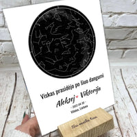 Personalizuotas žvaigždžių žemėlapis, stiklinis posteris. DVNS-018  Customizer -  dovanokis.lt