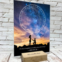 Personalizuotas žvaigždžių žemėlapis, stiklinis posteris. DVNS-003B  Stiklas -  dovanokis.lt