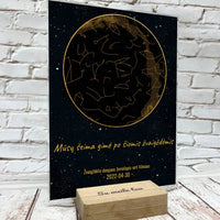 Personalizuotas žvaigždžių žemėlapis, stiklinis posteris. DVNS-027  Stiklas -  dovanokis.lt