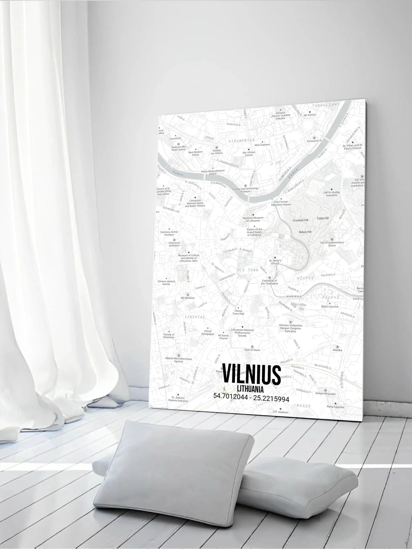 Personalizuotas viso spektro žemėlapis ant drobės, su jūsų buvimo vieta  Drobe -  dovanokis.lt