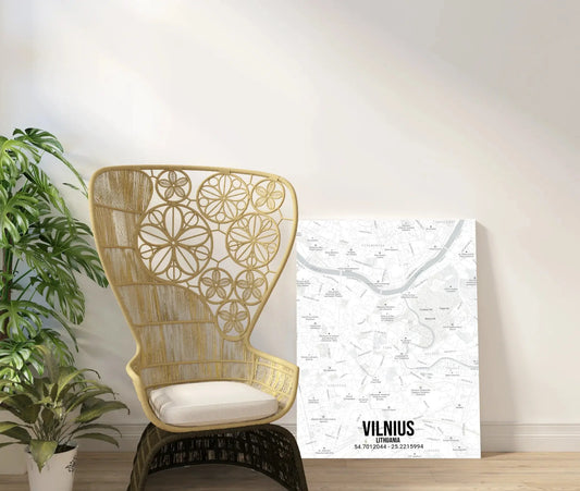 Personalizuotas viso spektro žemėlapis ant drobės, su jūsų buvimo vieta  Drobe -  dovanokis.lt