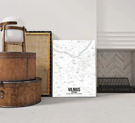 Personalizuotas viso spektro žemėlapis ant drobės, su jūsų buvimo vieta  Drobe -  dovanokis.lt