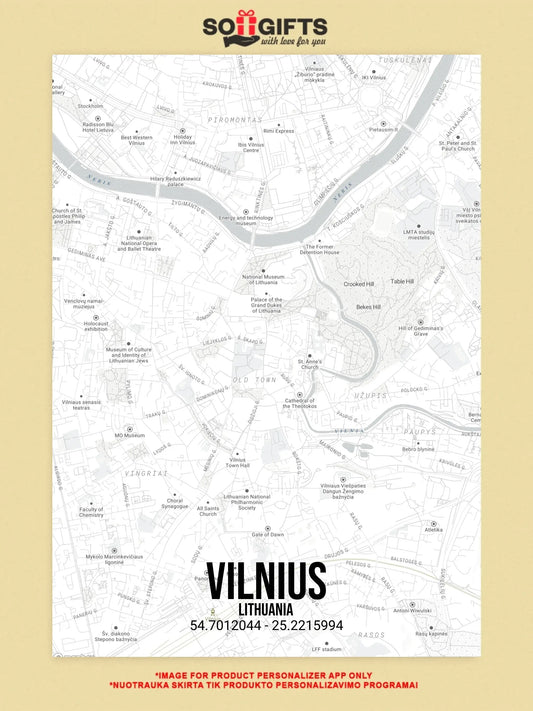 Personalizuotas viso spektro žemėlapis ant drobės, su jūsų buvimo vieta  Drobe -  dovanokis.lt