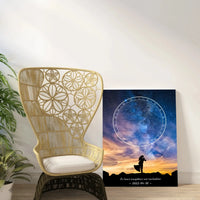 Personalizuotas žvaigždžių žemėlapis ant drobės, su vestuvių dienos pasirinktu siluetu  Drobe -  dovanokis.lt