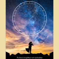 Personalizuotas žvaigždžių žemėlapis ant drobės, su vestuvių dienos pasirinktu siluetu  Drobe -  dovanokis.lt