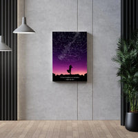 Personalizuotas viso spektro žvaigždžių žemėlapis ant drobės, su Vestuvių dienos pasirinktu siluetu  Drobe -  dovanokis.lt