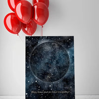 Personalizuotas žvaigždžių žemėlapisant drobės su fonu  Drobe -  dovanokis.lt