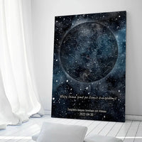 Personalizuotas žvaigždžių žemėlapisant drobės su fonu  Drobe -  dovanokis.lt