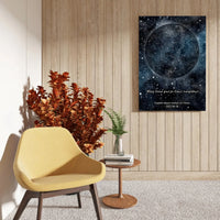 Personalizuotas žvaigždžių žemėlapisant drobės su fonu  Drobe -  dovanokis.lt