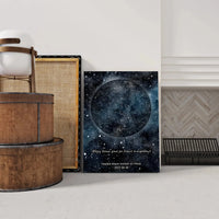 Personalizuotas žvaigždžių žemėlapisant drobės su fonu  Drobe -  dovanokis.lt