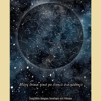 Personalizuotas žvaigždžių žemėlapisant drobės su fonu  Drobe -  dovanokis.lt