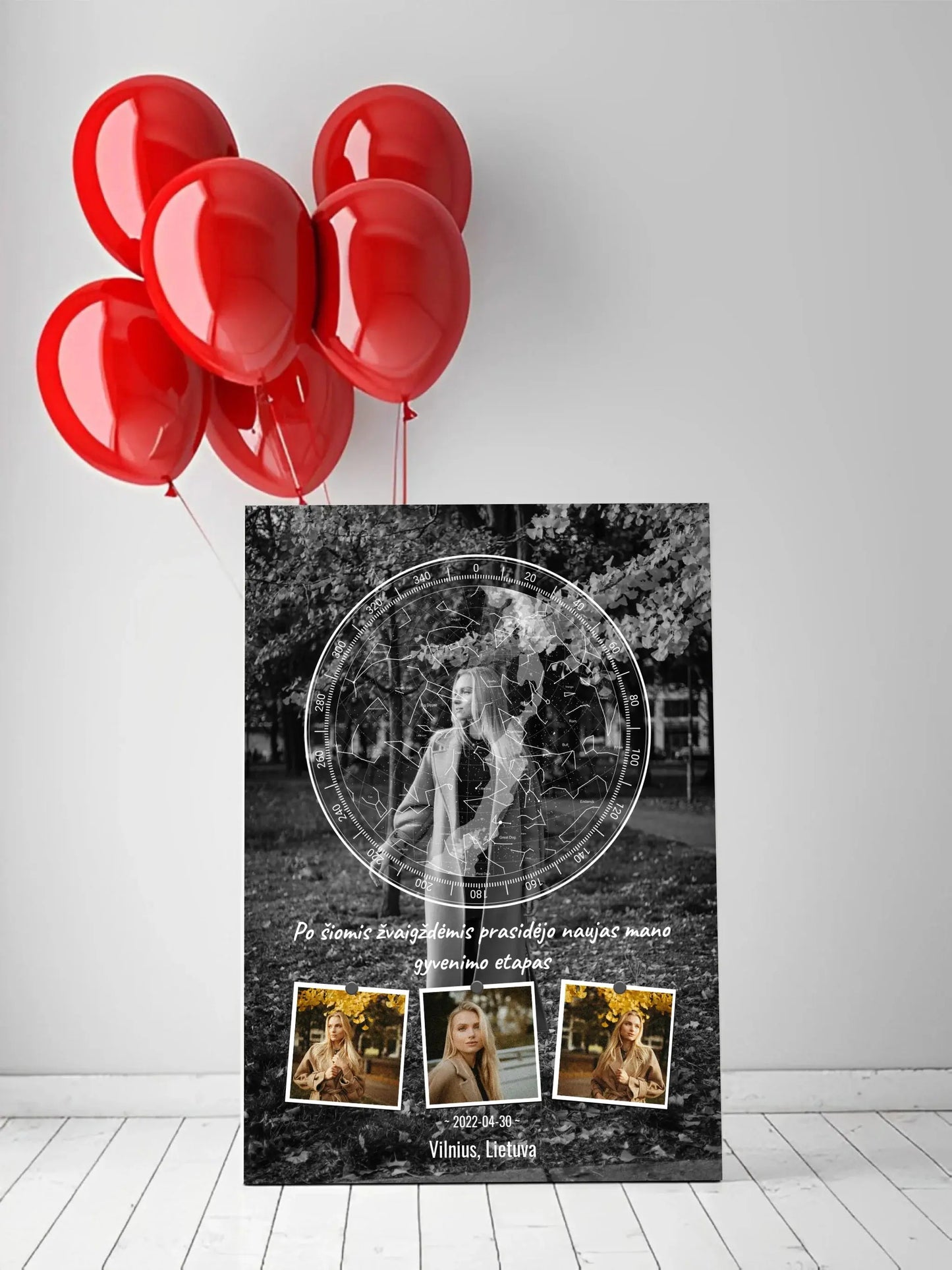 Personalizuotas žvaigždžių žemėlapis ant drobės  Drobe -  dovanokis.lt