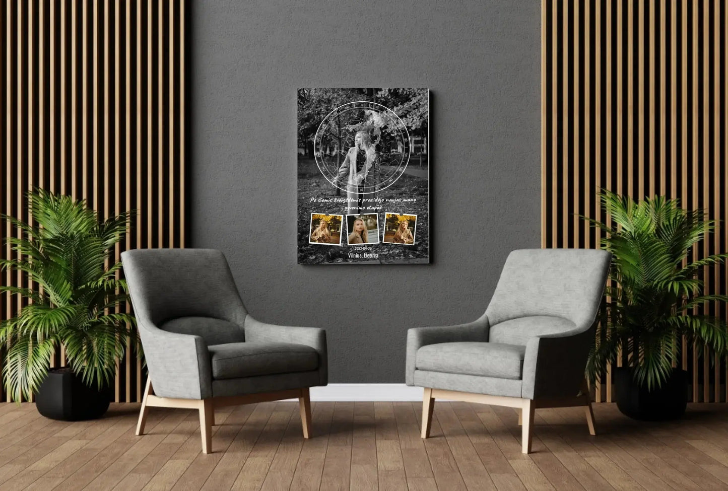 Personalizuotas žvaigždžių žemėlapis ant drobės  Drobe -  dovanokis.lt