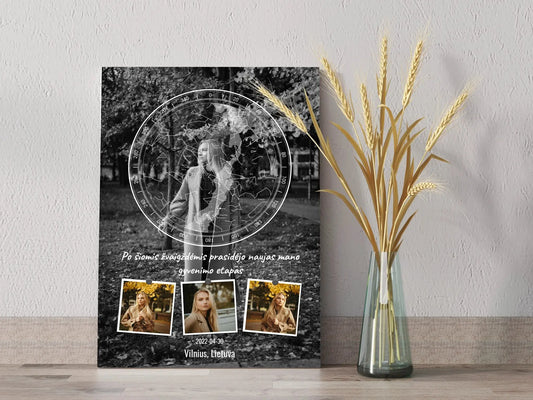 Personalizuotas žvaigždžių žemėlapis ant drobės  Drobe -  dovanokis.lt