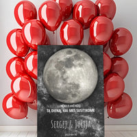 Personalizuotas mėnulio fazės spaudinys ant drobės, pritaikytas pagal datą ir vietą MNFZ-001  Drobe -  dovanokis.lt