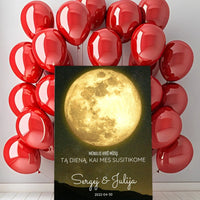 Personalizuotas mėnulio fazės spaudinys ant drobės, pritaikytas pagal datą ir vietą MNFZ-003  Drobe -  dovanokis.lt