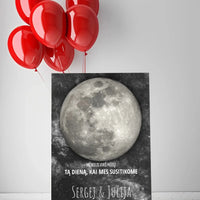 Personalizuotas mėnulio fazės spaudinys ant drobės, pritaikytas pagal datą ir vietą MNFZ-001  Drobe -  dovanokis.lt