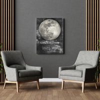 Personalizuotas mėnulio fazės spaudinys ant drobės, pritaikytas pagal datą ir vietą MNFZ-001  Drobe -  dovanokis.lt