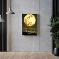 Personalizuotas mėnulio fazės spaudinys ant drobės, pritaikytas pagal datą ir vietą MNFZ-003  Drobe -  dovanokis.lt