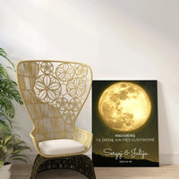 Personalizuotas mėnulio fazės spaudinys ant drobės, pritaikytas pagal datą ir vietą MNFZ-003  Drobe -  dovanokis.lt