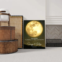 Personalizuotas mėnulio fazės spaudinys ant drobės, pritaikytas pagal datą ir vietą MNFZ-003  Drobe -  dovanokis.lt