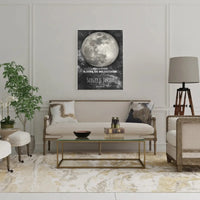 Personalizuotas mėnulio fazės spaudinys ant drobės, pritaikytas pagal datą ir vietą MNFZ-001  Drobe -  dovanokis.lt