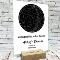 Personalizuotas žvaigždžių žemėlapis, stiklinis posteris. DVNS-018  Customizer -  dovanokis.lt