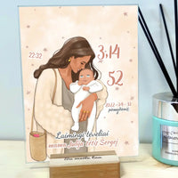 Personalizuota Mergaitės Gimimo Metrikų Iliustracija ant stiklo VKGM-048  Stiklas -  dovanokis.lt