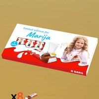 Personalizuota Kinder 8 batonėlių šokoladinė dėžutė su jūsų nuotrauka  Šokoladas -  dovanokis.lt