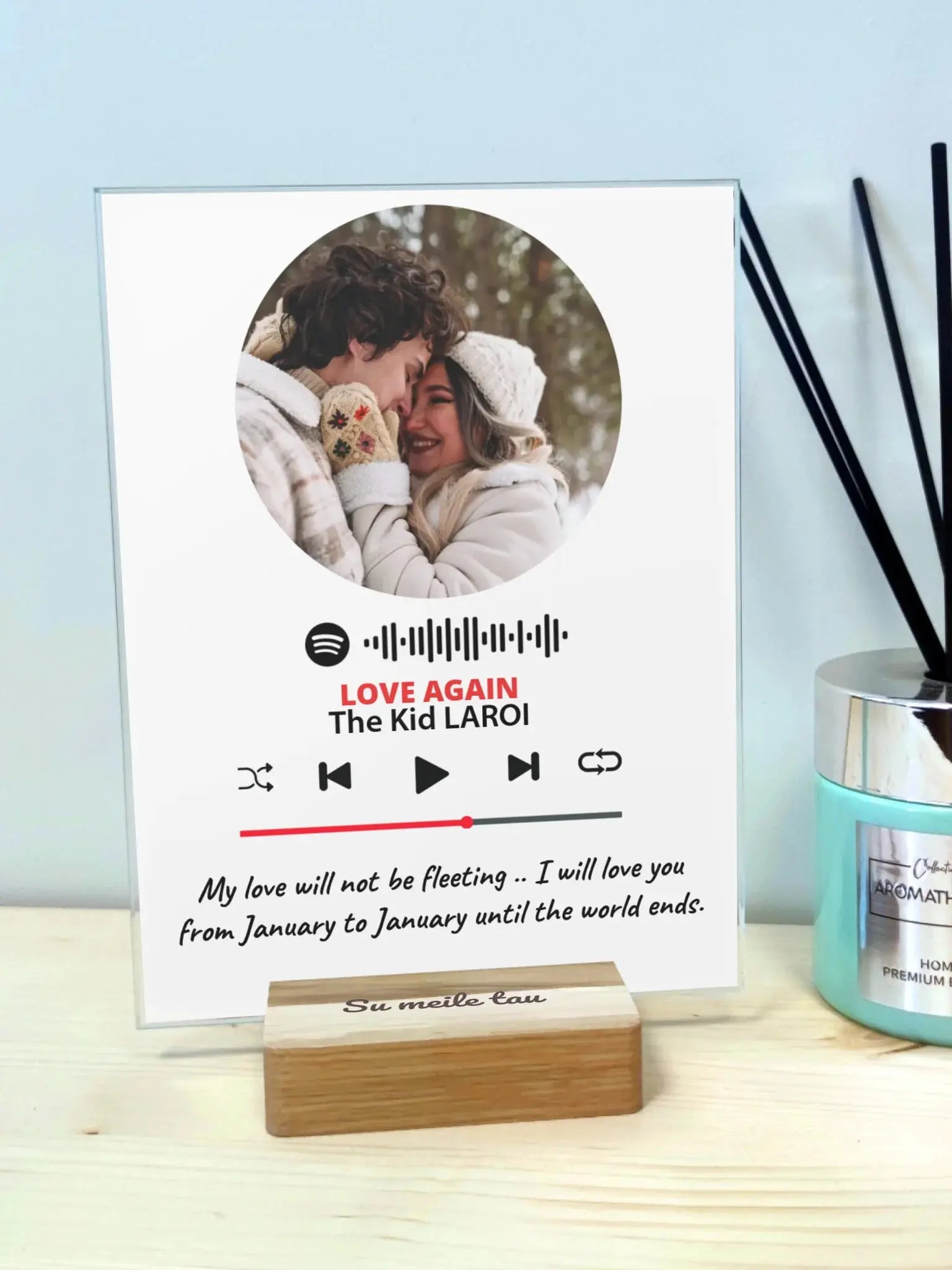 Personalizuotas muzikos grotuvo stiklinis posteris su jūsų nuotrauka  Customizer -  dovanokis.lt